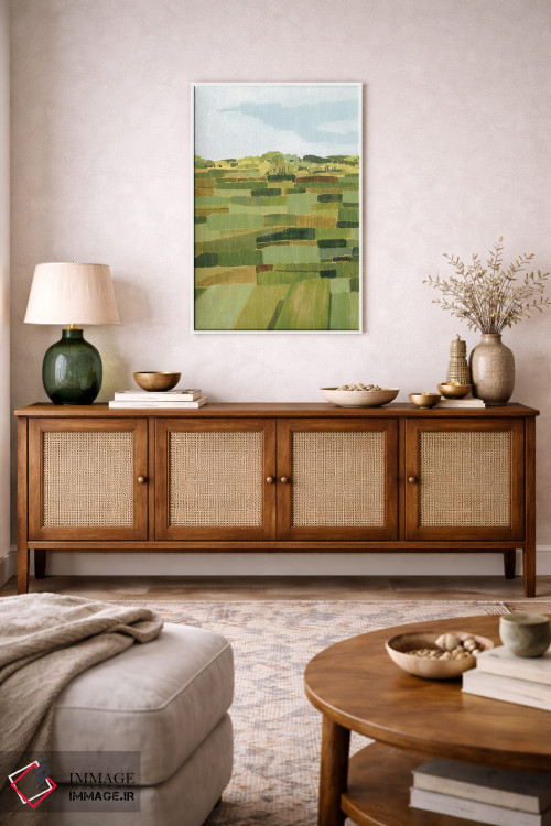 تابلو انتزاعی چمنزار بافتنی II اثر گریس پاپ - D3W