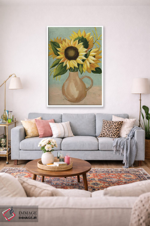 تابلو دکوراتیو عصرانه آفتابگردان I اثر گریس پاپ - D1W