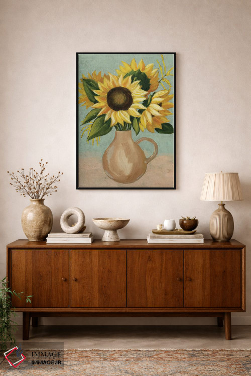 تابلو دکوراتیو عصرانه آفتابگردان I اثر گریس پاپ - D2B