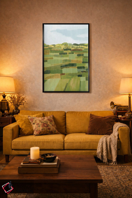 تابلو انتزاعی چمنزار بافتنی II اثر گریس پاپ - D4B