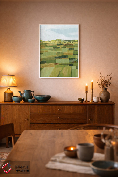 تابلو انتزاعی چمنزار بافتنی II اثر گریس پاپ - D5W