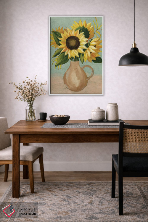 تابلو دکوراتیو عصرانه آفتابگردان I اثر گریس پاپ - D3W