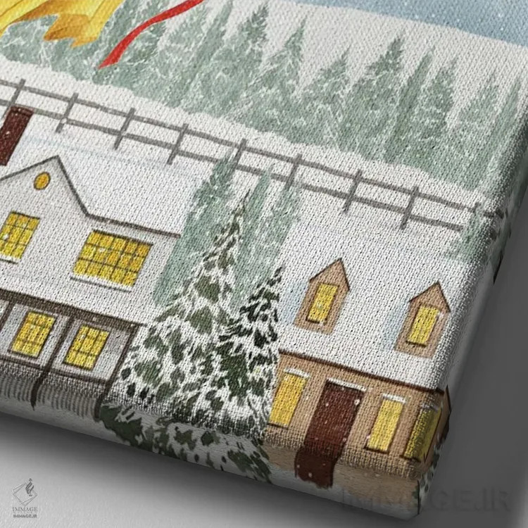 تابلو دکوراتیو فرشته کریسمس I اثر گریس پاپ - نمای نزدیک بافت بوم