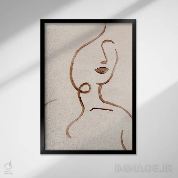 تابلو مینیمال طرح زنانه II اثر گریس پاپ - نمای قابدار مشکی