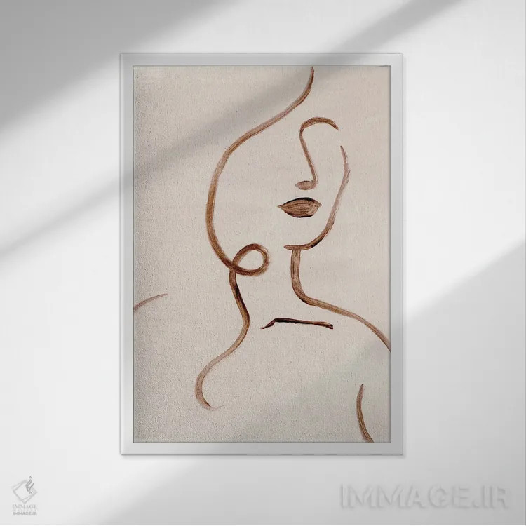 تابلو مینیمال طرح زنانه II اثر گریس پاپ - نمای قابدار سفید