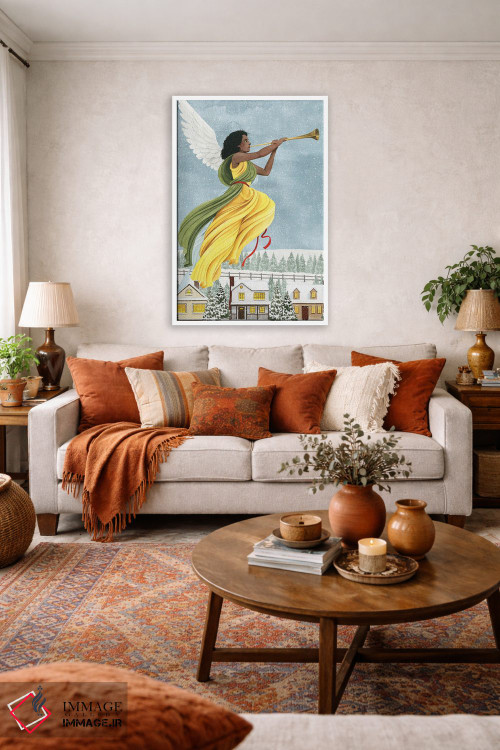 تابلو دکوراتیو فرشته کریسمس I اثر گریس پاپ - D1W