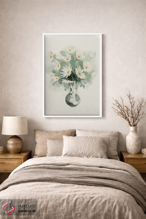 تابلو مدرن طرح دسته گل مینای II اثر گریس پاپ - D1W