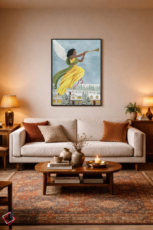 تابلو دکوراتیو فرشته کریسمس I اثر گریس پاپ - D3B