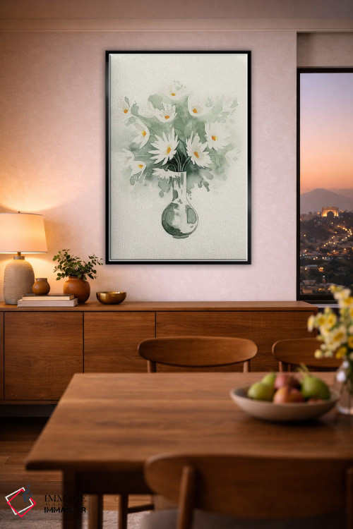 تابلو مدرن طرح دسته گل مینای II اثر گریس پاپ - D2B