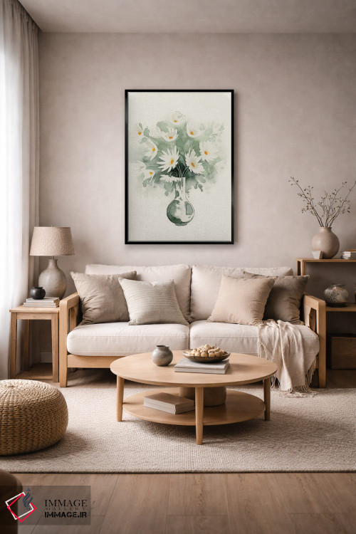 تابلو مدرن طرح دسته گل مینای II اثر گریس پاپ - D4B