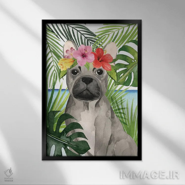 تابلو دکوراتیو سگ های ساحلی I اثر گریس پاپ - نمای قابدار مشکی