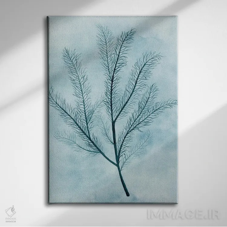 تابلو مینیمال ابرها و مرجان ها II اثر گریس پاپ - نمای روبهرو روی دیوار