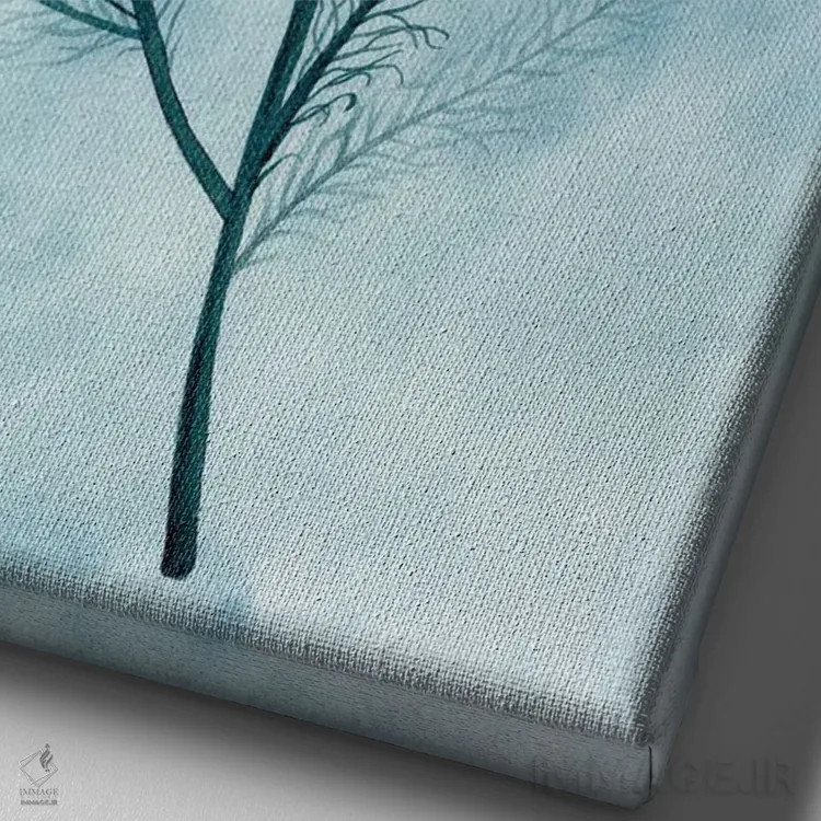 تابلو مینیمال ابرها و مرجان ها II اثر گریس پاپ - نمای نزدیک بافت بوم