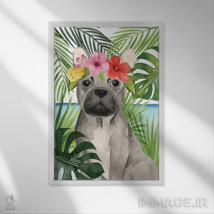 تابلو دکوراتیو سگ های ساحلی I اثر گریس پاپ - نمای قابدار سفید