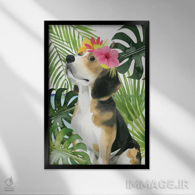 تابلو دکوراتیو سگ های ساحلی II اثر گریس پاپ - نمای قابدار مشکی