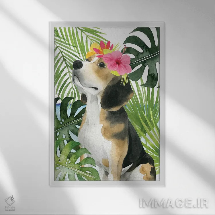 تابلو دکوراتیو سگ های ساحلی II اثر گریس پاپ - نمای قابدار سفید