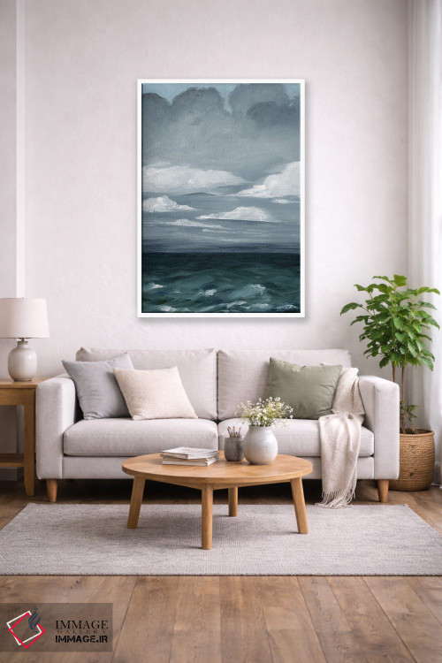 تابلو انتزاعی دریاهای بلند خاکستری I اثر گریس پاپ - D1W