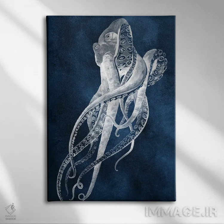 تابلو مینیمال رقص اختاپوس I اثر گریس پاپ - نمای روبهرو روی دیوار