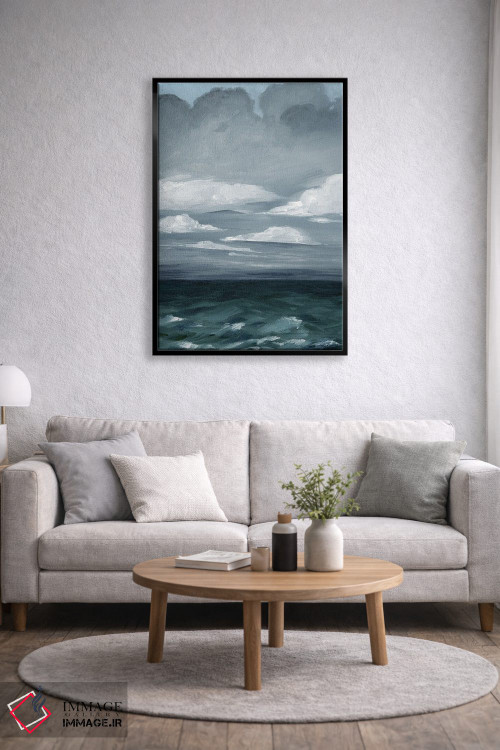 تابلو انتزاعی دریاهای بلند خاکستری I اثر گریس پاپ - D5B
