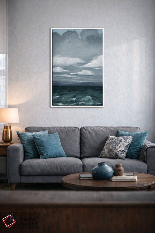تابلو انتزاعی دریاهای بلند خاکستری I اثر گریس پاپ - D4W