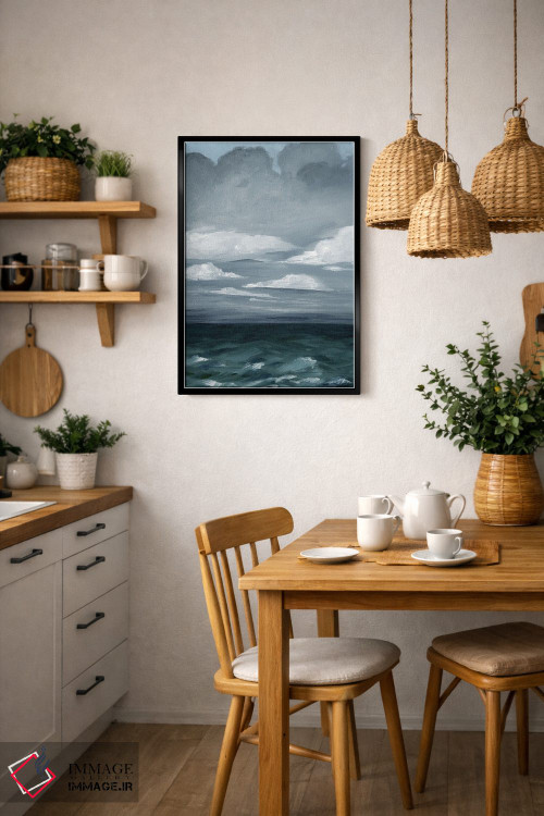 تابلو انتزاعی دریاهای بلند خاکستری I اثر گریس پاپ - D6B