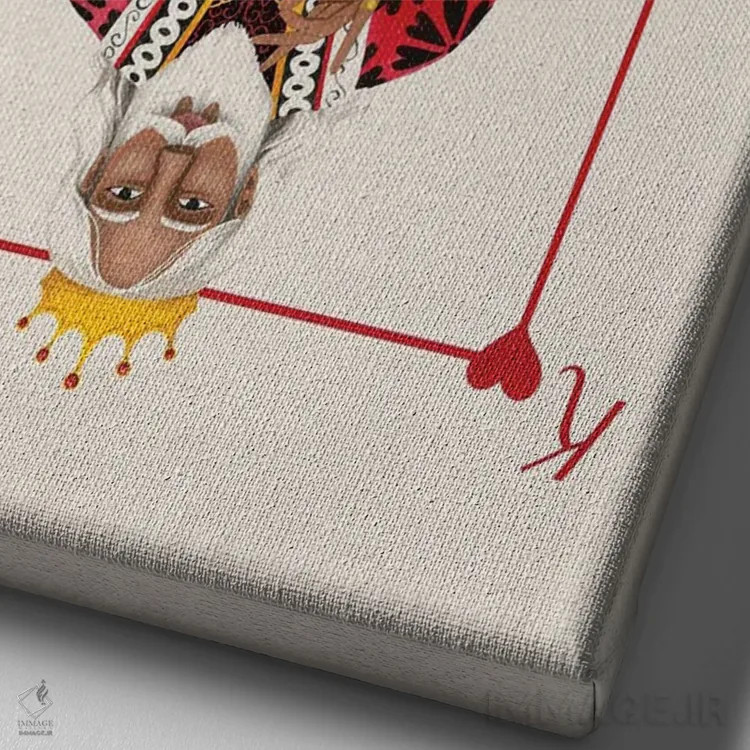 تابلو دکوراتیو خال های سلطنتی II اثر گریس پاپ - نمای نزدیک بافت بوم