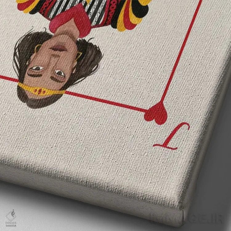 تابلو دکوراتیو خال های سلطنتی III اثر گریس پاپ - نمای نزدیک بافت بوم