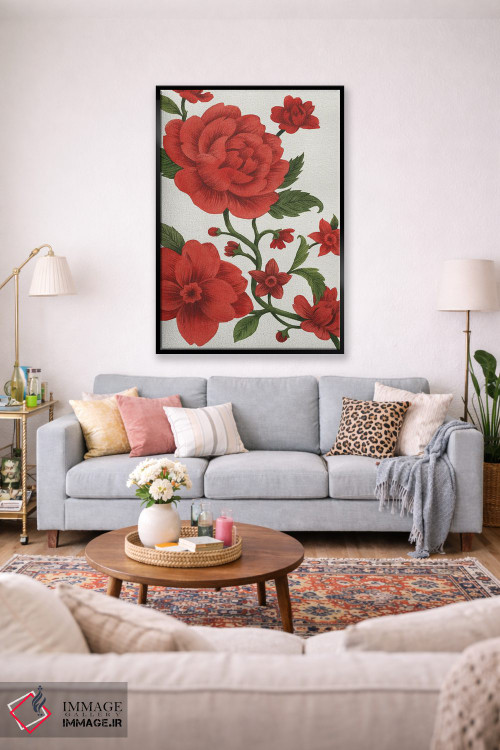 تابلو دکوراتیو چینوازری قرمز I اثر گریس پاپ - D1B