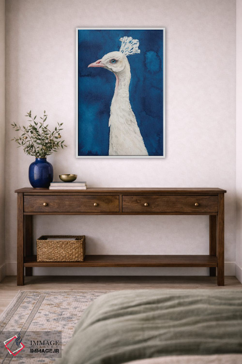 تابلو دکوراتیو طاووس برفی II اثر گریس پاپ - D2W