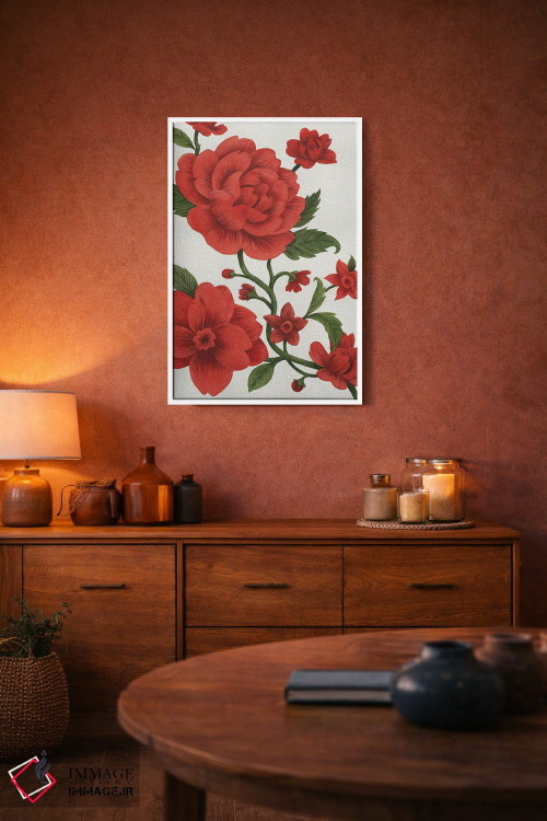 تابلو دکوراتیو چینوازری قرمز I اثر گریس پاپ - D3W