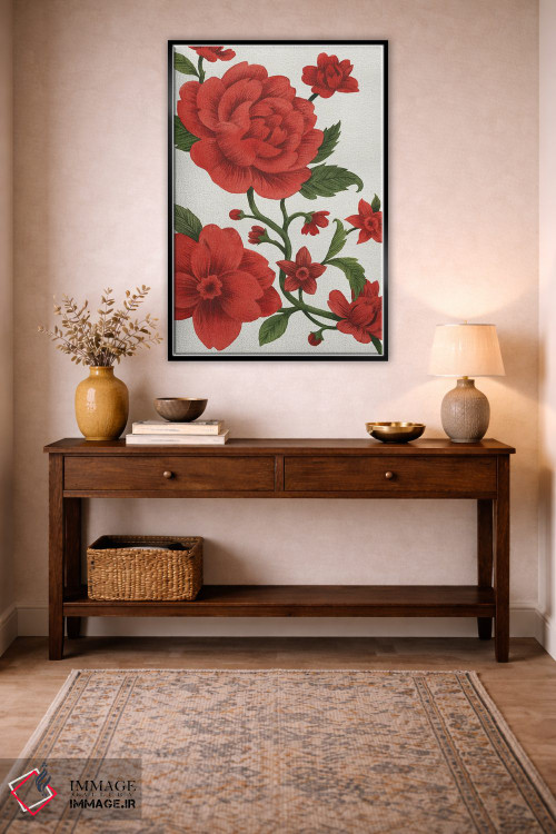 تابلو دکوراتیو چینوازری قرمز I اثر گریس پاپ - D4B