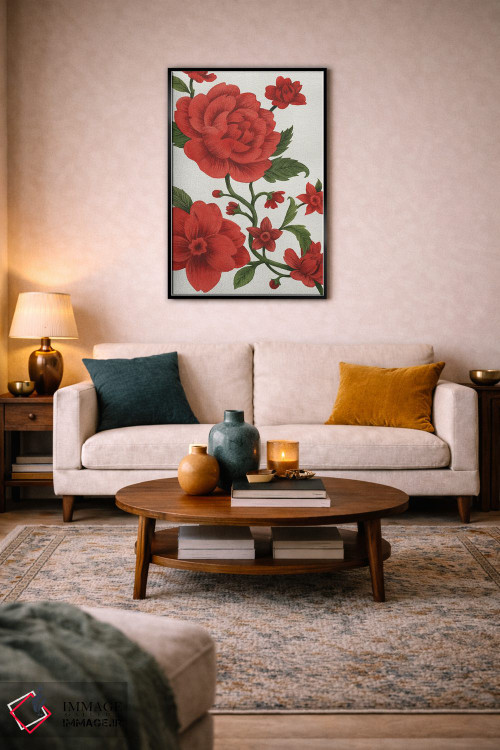 تابلو دکوراتیو چینوازری قرمز I اثر گریس پاپ - D5B