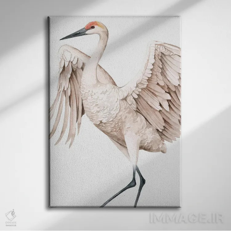 تابلو دکوراتیو درنای فریادزن II اثر گریس پاپ - نمای روبهرو روی دیوار