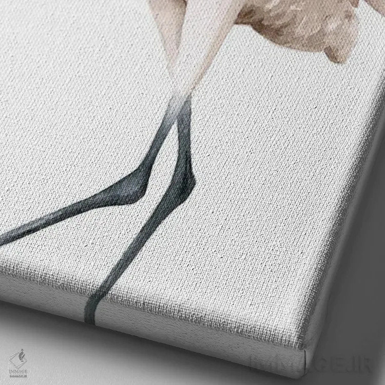 تابلو دکوراتیو درنای فریادزن II اثر گریس پاپ - نمای نزدیک بافت بوم