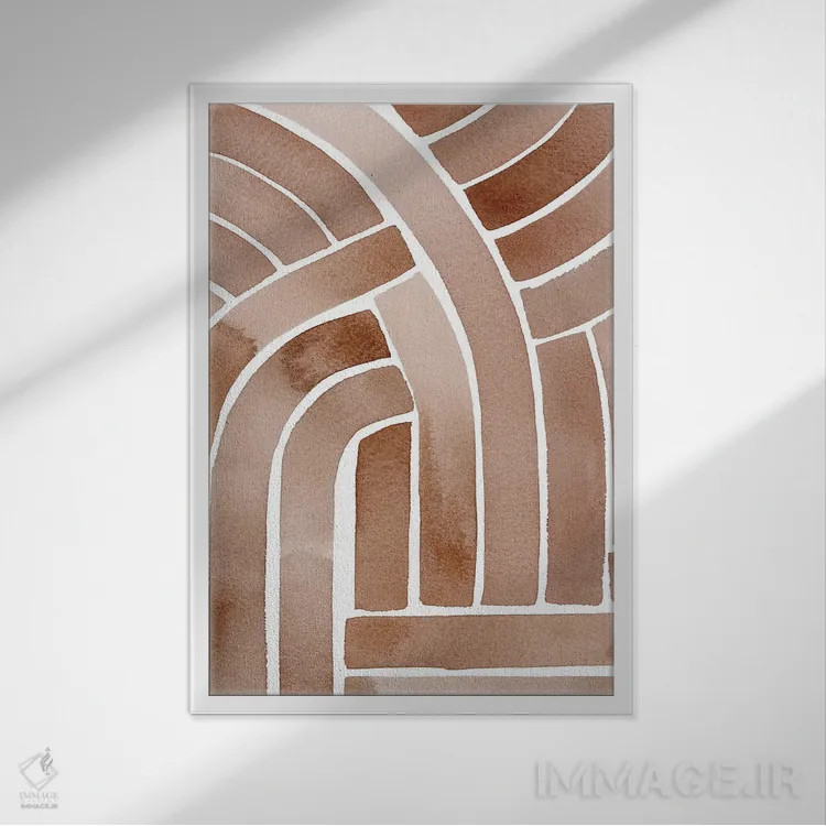 تابلو انتزاعی ردیابی II اثر گریس پاپ - نمای قابدار سفید