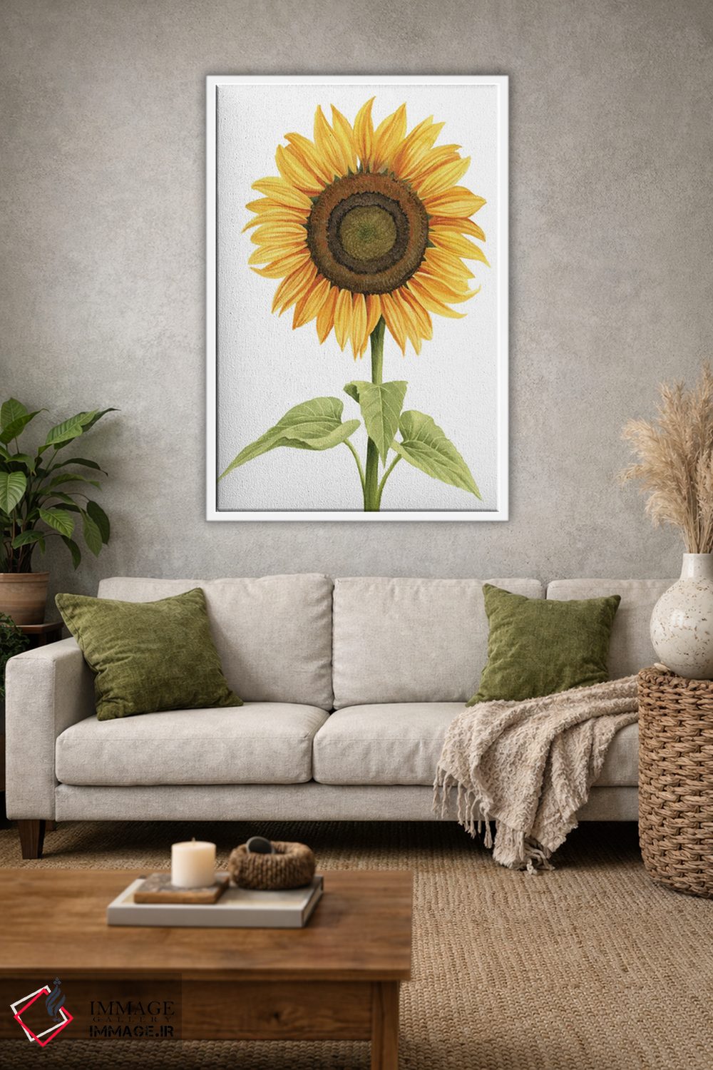 تابلو مینیمال گل آفتاب تاب I اثر گریس پاپ - D1W