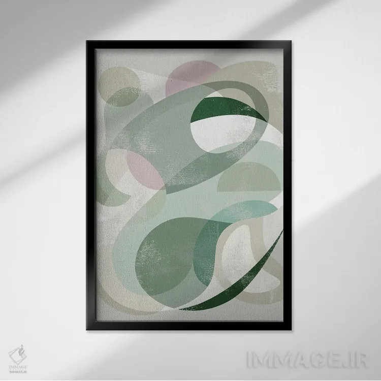 تابلو انتزاعی ژرفای شفاف I اثر گریس پاپ - نمای قابدار مشکی