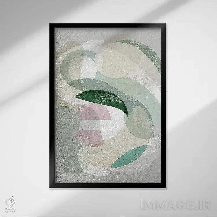تابلو انتزاعی ژرفای شفاف II اثر گریس پاپ - نمای قابدار مشکی
