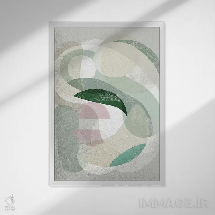 تابلو انتزاعی ژرفای شفاف II اثر گریس پاپ - نمای قابدار سفید