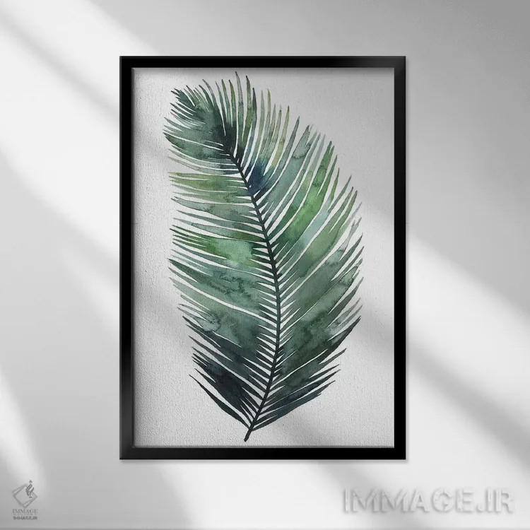 تابلو مدرن نخل رهاشده VII I اثر گریس پاپ - نمای قابدار مشکی