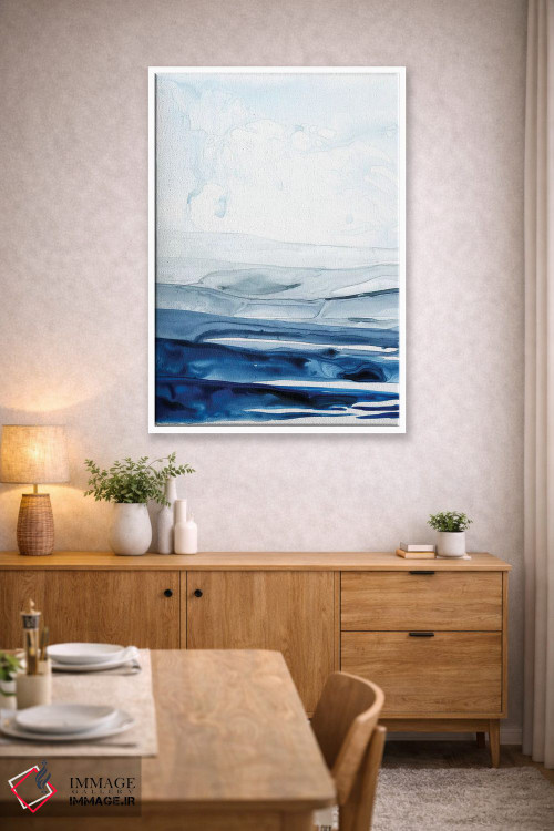 تابلو مینیمال قطب شمال لاجوردی I اثر گریس پاپ - D3W