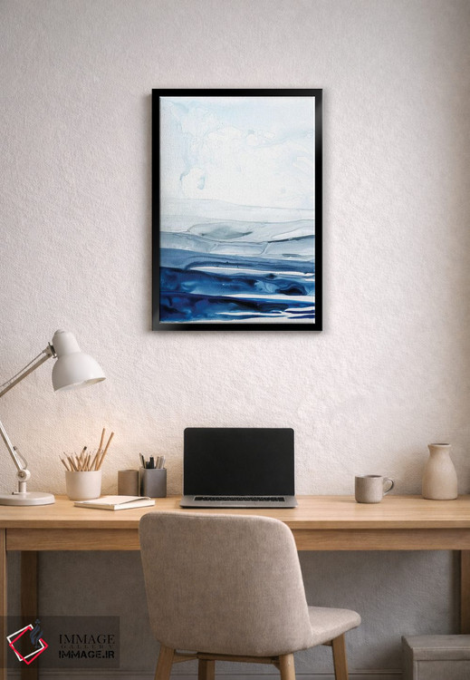 تابلو مینیمال قطب شمال لاجوردی I اثر گریس پاپ - D2B