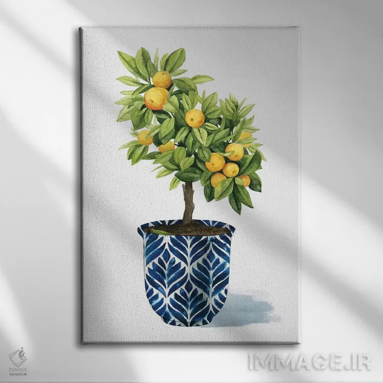 تابلو مینیمال درخت میوه I اثر گریس پاپ - نمای روبهرو روی دیوار