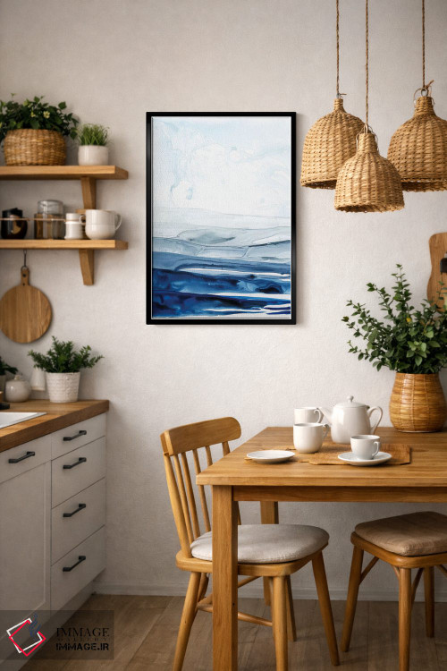 تابلو مینیمال قطب شمال لاجوردی I اثر گریس پاپ - D5B