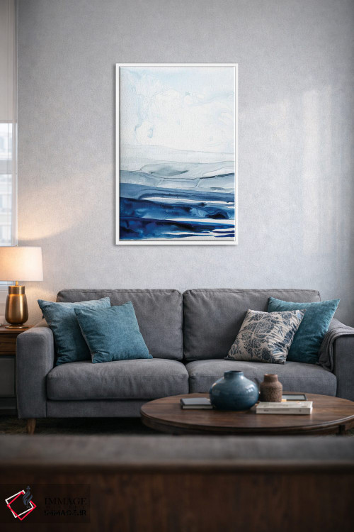 تابلو مینیمال قطب شمال لاجوردی I اثر گریس پاپ - D4W