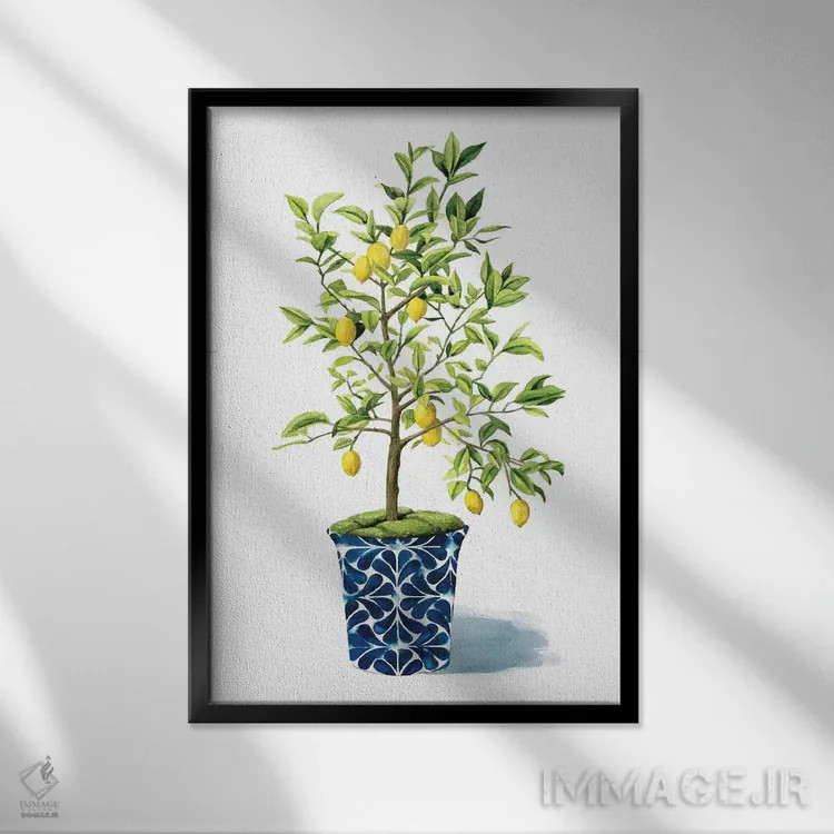 تابلو دکوراتیو درخت میوه II اثر گریس پاپ - نمای قابدار مشکی