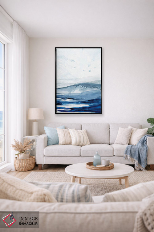 تابلو مینیمال قطب شمال لاجوردی II اثر گریس پاپ - D1B