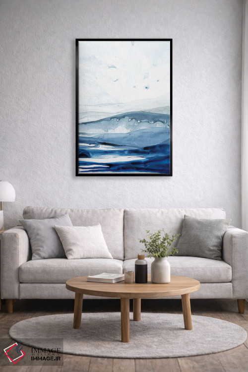 تابلو مینیمال قطب شمال لاجوردی II اثر گریس پاپ - D5B