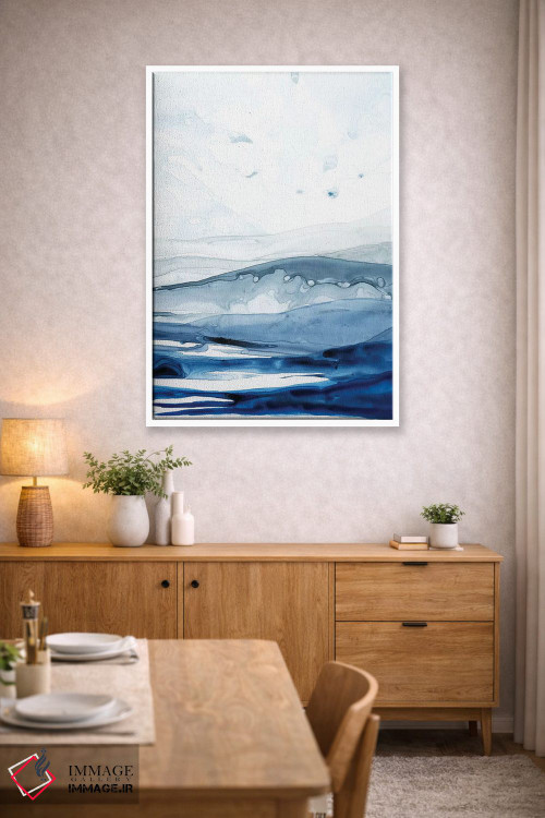 تابلو مینیمال قطب شمال لاجوردی II اثر گریس پاپ - D4W