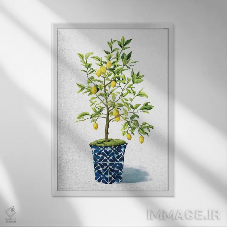 تابلو دکوراتیو درخت میوه II اثر گریس پاپ - نمای قابدار سفید